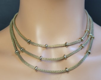 Anne Klein multi layer choker necklace,Multi strand choker necklace, 3 strand necklace