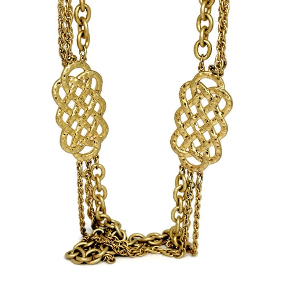 Lia Sophia Gold multi strand celtic knot necklace… - image 3