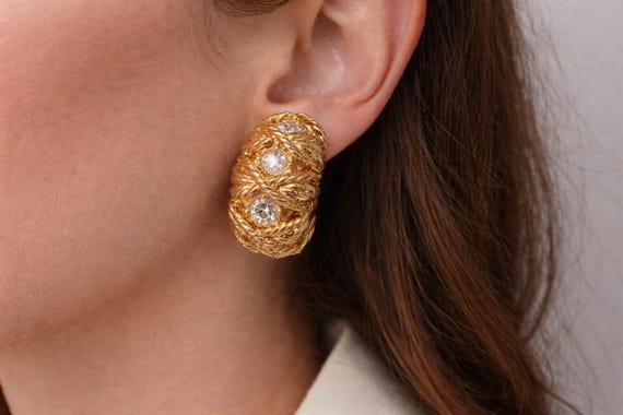Vintage Joan Rivers Gold Crystal Hoop Earrings,gold hoop earrings huggies,thick hoop earrings,designer hoop earrings