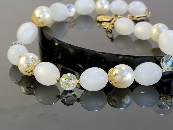 Lisner pearl crystal necklace choker,bridal choke… - image 8