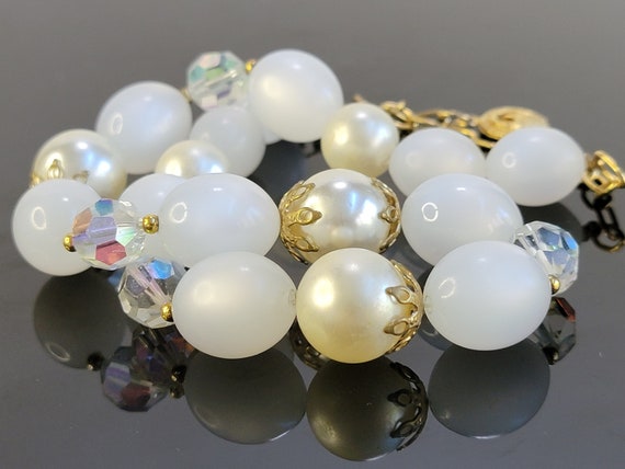 Lisner pearl crystal necklace choker,bridal choke… - image 2