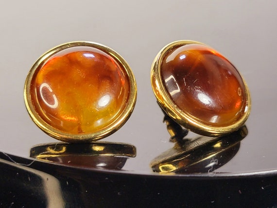 Monet hanney lucite button earrings,button earrin… - image 1