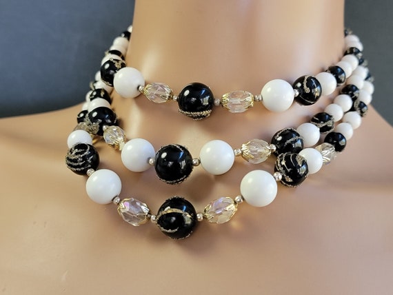 Three tone multi layer formal necklace, Japan for… - image 1