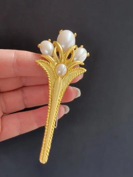Large Designer pearl brooch pin,statement pearl br