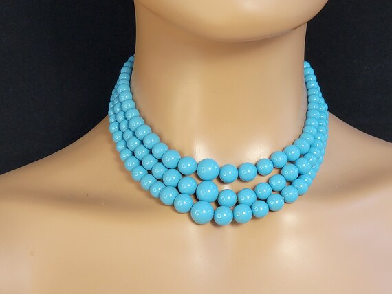 Marvella turquoise multistrand beaded necklace, l… - image 4