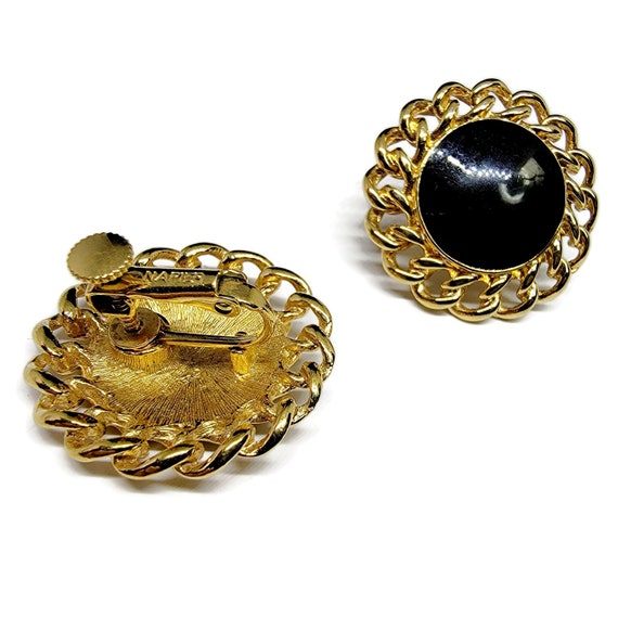 NAPIER black lucite runway clip earrings, runway … - image 7