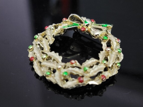 Gerry's Christmas Wreath Brooch pin, Vintage chri… - image 9