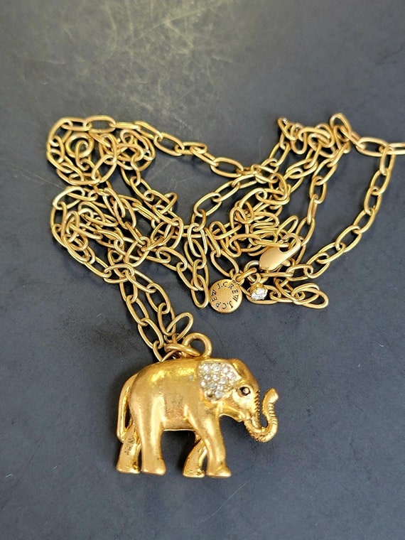 J.Crew chain elephant rhinestone necklace,elephant