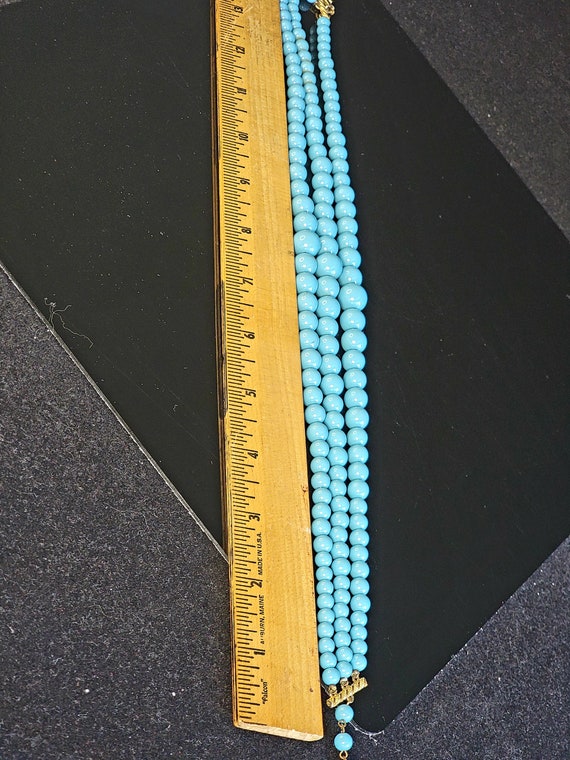 Marvella turquoise multistrand beaded necklace, l… - image 10