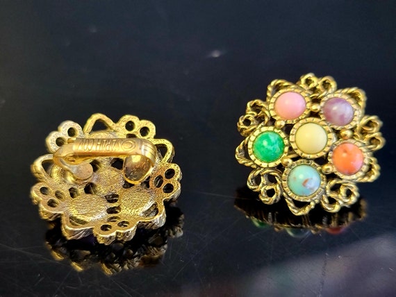 Sarah Coventry multicolor clip on earrings, dot e… - image 9