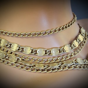 Collier multicouche CORO en chaîne escargot, collier ras du cou multirangs, chaîne de collier torsadée en or, image 8