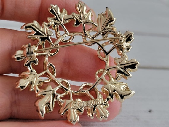 1950s Sarah Coventry gold and silver leaf brooch,… - image 5