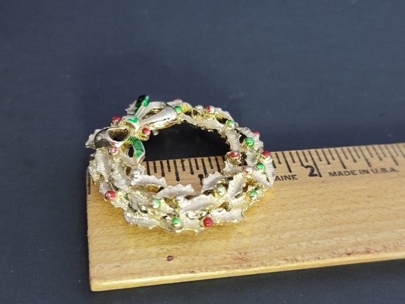 Gerry's Christmas Wreath Brooch pin, Vintage chri… - image 10
