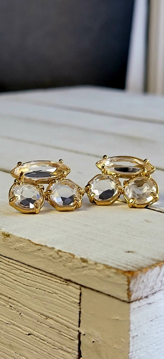 Kate Spade geometric crystal earrings, Sparkling c