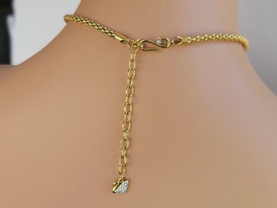 Antique swarovski diamond crystal pendant choker … - image 9