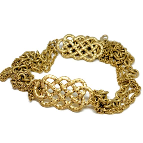 Lia Sophia Gold multi strand celtic knot necklace… - image 9