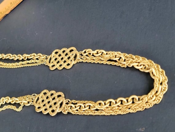 Lia Sophia Gold multi strand celtic knot necklace… - image 5