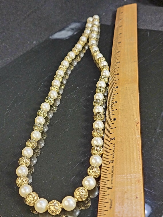 Napier Etruscan revival pearl beaded necklace,etr… - image 2
