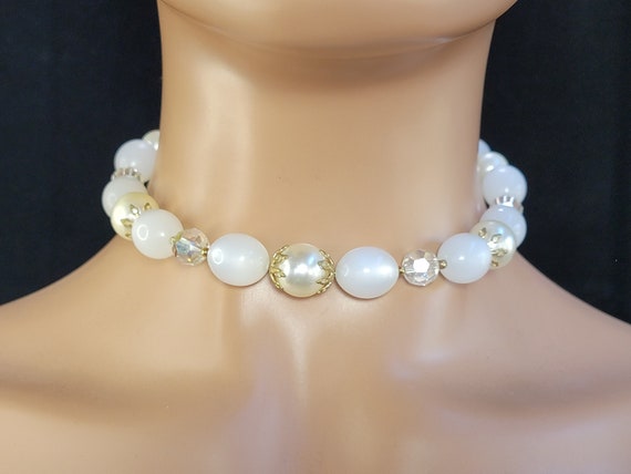 Lisner pearl crystal necklace choker,bridal choke… - image 7