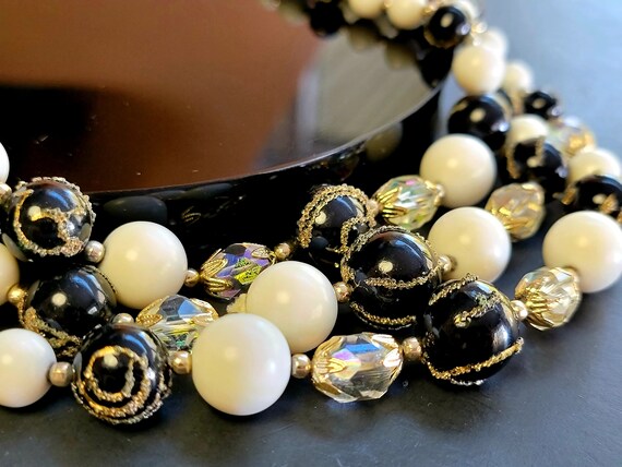 Three tone multi layer formal necklace, Japan for… - image 3