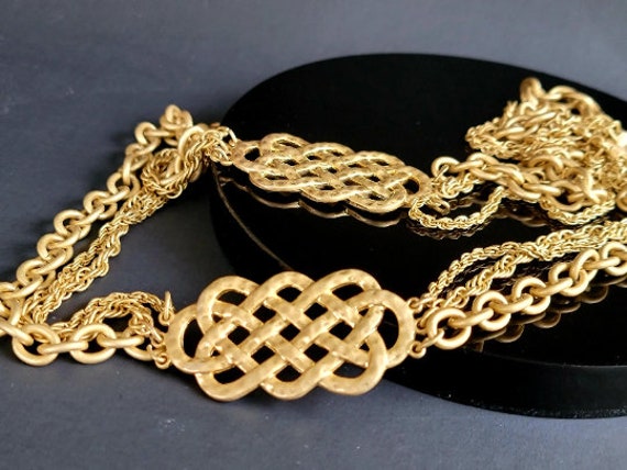 Lia Sophia Gold multi strand celtic knot necklace… - image 10