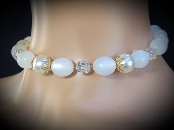 Lisner pearl crystal necklace choker,bridal choke… - image 6