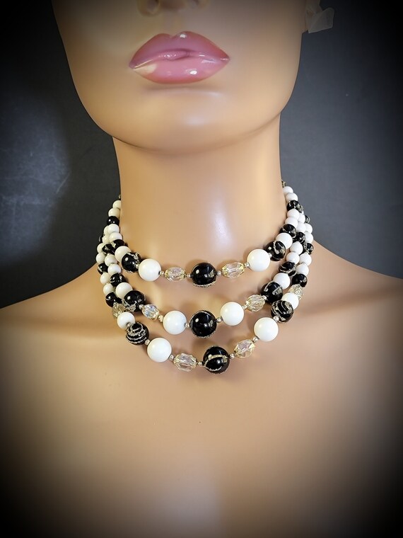 Three tone multi layer formal necklace, Japan for… - image 10