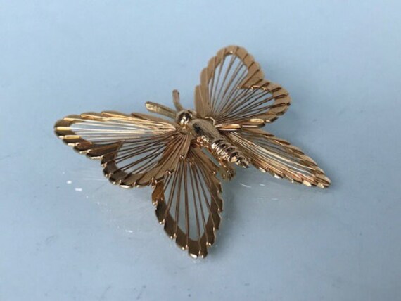 Monet butterfly brooch pin ,Vintage Monet Jewelry… - image 8