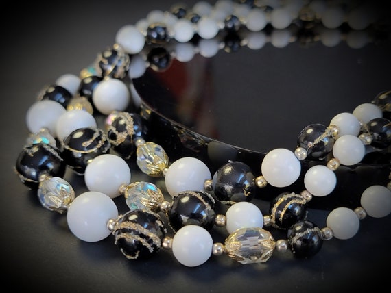 Three tone multi layer formal necklace, Japan for… - image 2