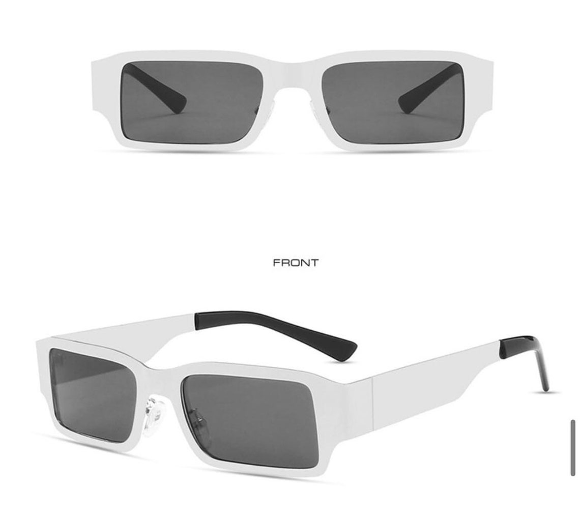 Metal rectangular sunglasses y2k sunglasses retro Etsy