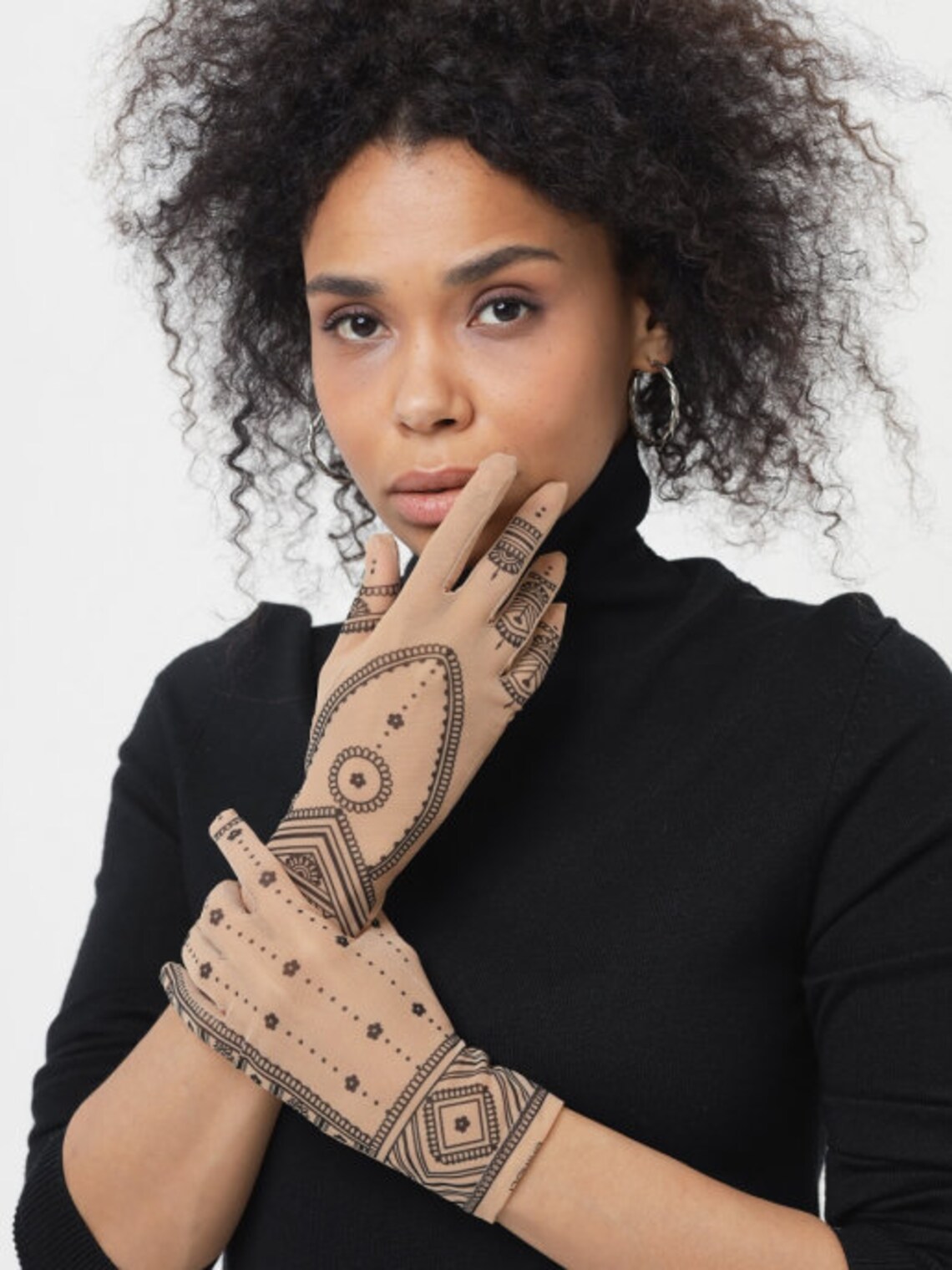 Gloves for women tattoosembroidered beige tattoo Etsy