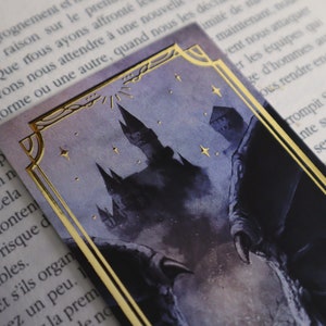 Fantasy Bookmark Illustration with gilding Fourth Wing Dragon bookmark image 3