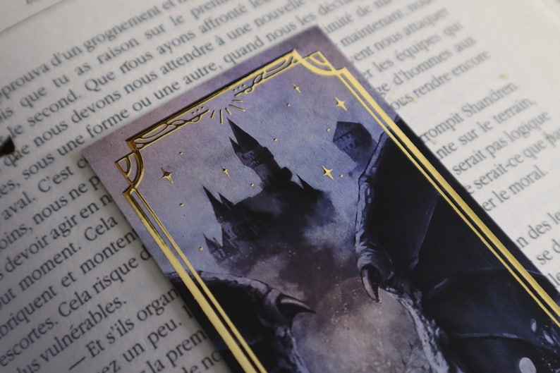 Fantasy Bookmark Illustration with gilding Fourth Wing Dragon bookmark image 3