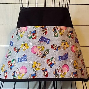 Super Mario Bros Apron: Teacher, Waitress Half Apron with Pockets