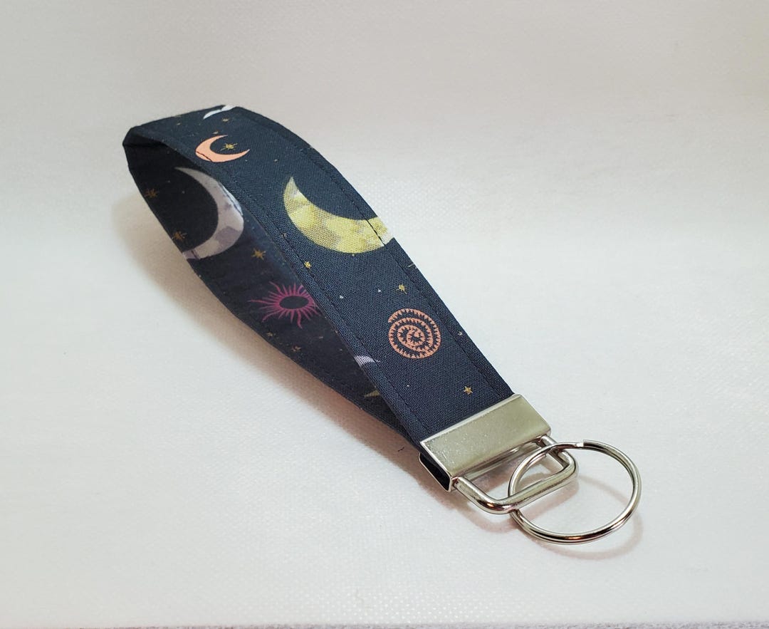 Celestial Wristlet Keychain: Sun, Moon & Stars Cotton Key Fob - Etsy