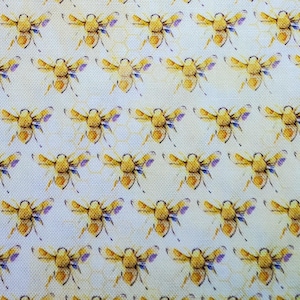 Bee Print Cotton Fabric – Half Yard – Honeybee Pattern for Quilting, Crafts, Sewing