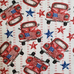 Red Truck Patriotic Fat Quarter for Quilting and Sewing