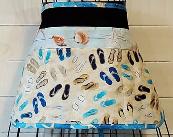 Flip Flops Server Half Apron: Waitress Teacher Vendor Work Apron