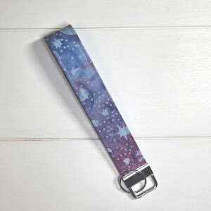 Celestial Batik Wristlet Keychain – Starry Fabric Key Fob