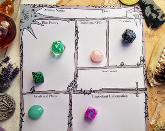 Plantilla de nota de sesión de Dungeons and Dragons