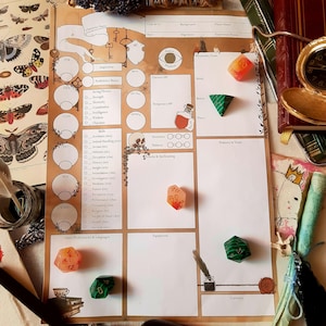 Alte Bibliothek Themen Dungeons and Dragons 5E Zeichenblatt