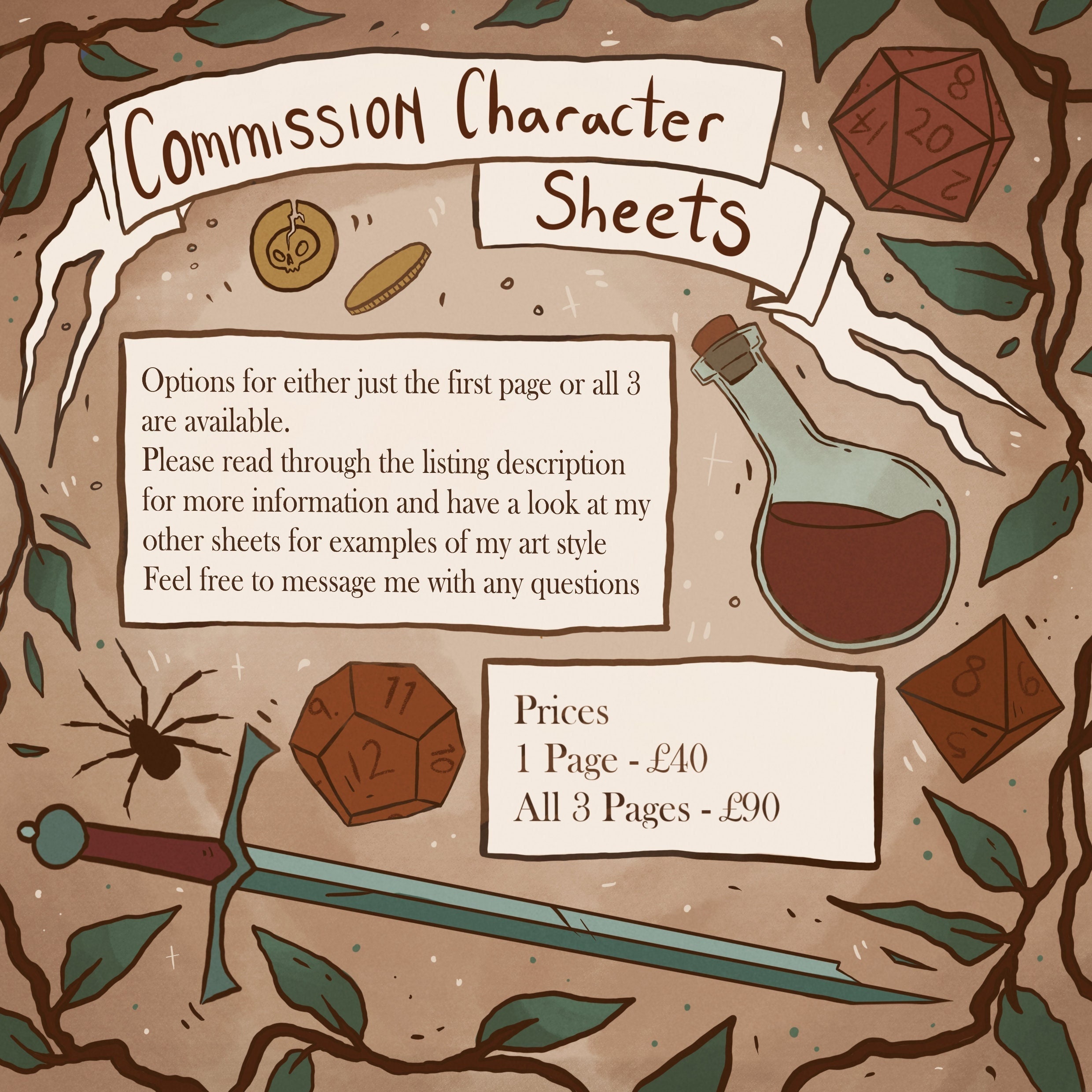 Dungeons and Dragons Custom Character Sheets - Etsy