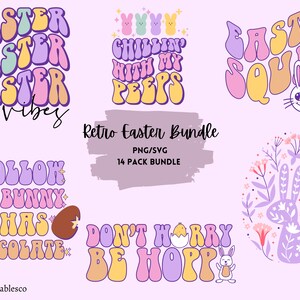 Easter SVG Bundle, Happy Easter SVG, Easter Bunny SVG, Retro Easter svg, Easter Shirts, Easter for Kids, Cut File Cricut, Silhouette, Png