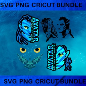 Bundle Layered Svg, Avatar, Digital Download, PNG, SVG, Cricut, Cut File, Outline, Avatar the way of the water, Neteyam, instant download