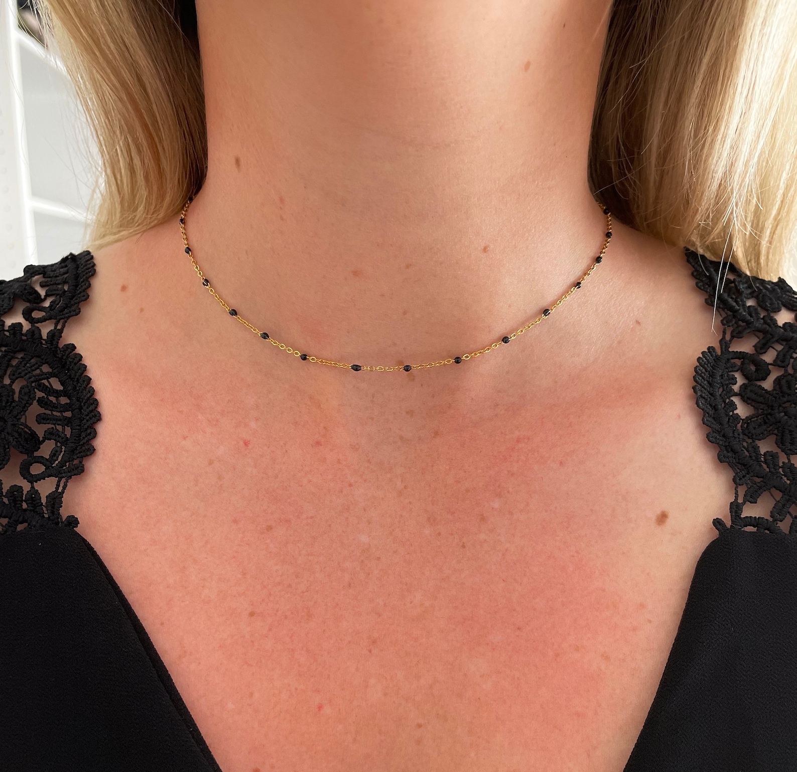 Collier perle ras de promo cou