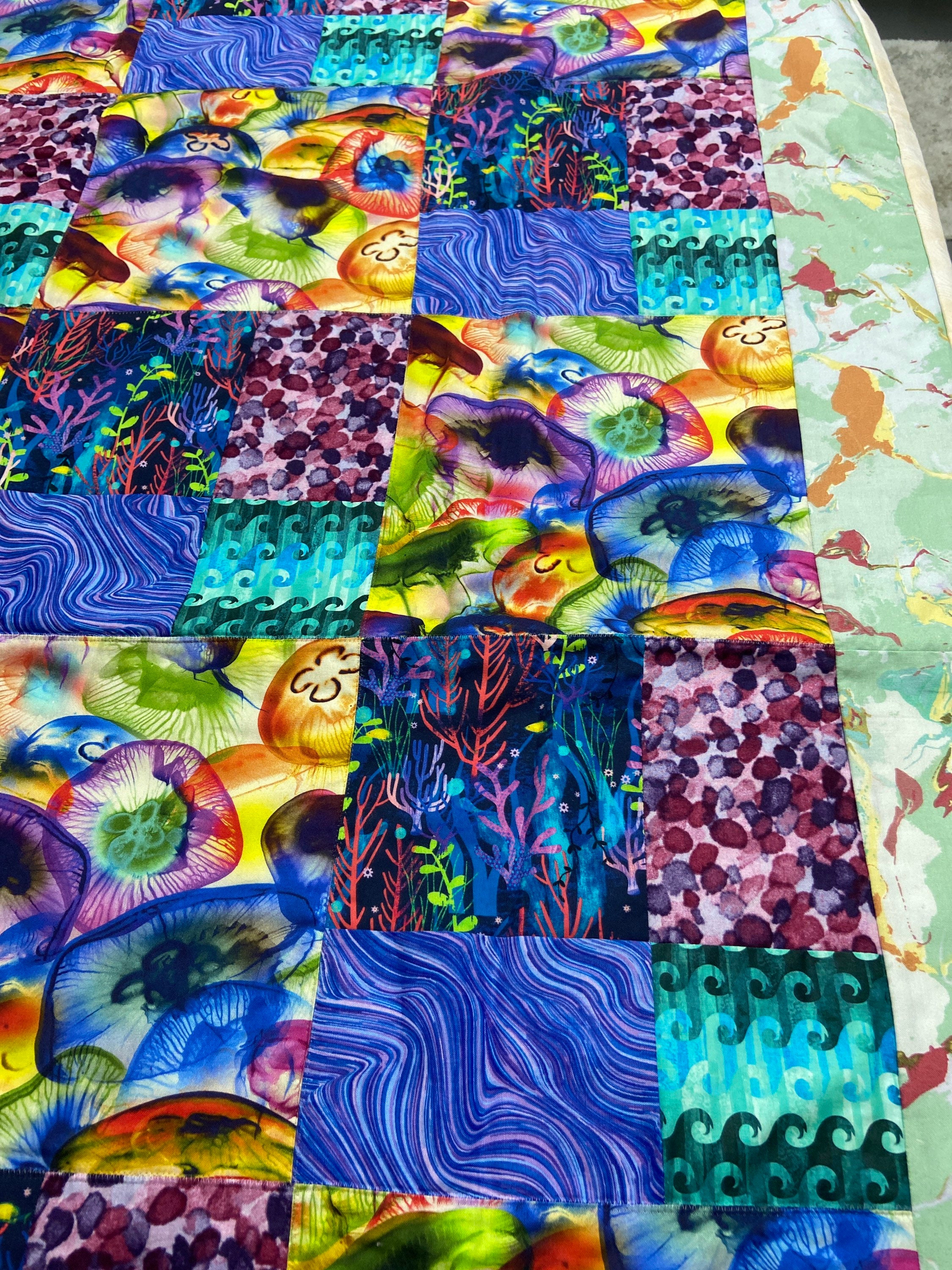 Under the sea jellyfish handmade quilt Etsy