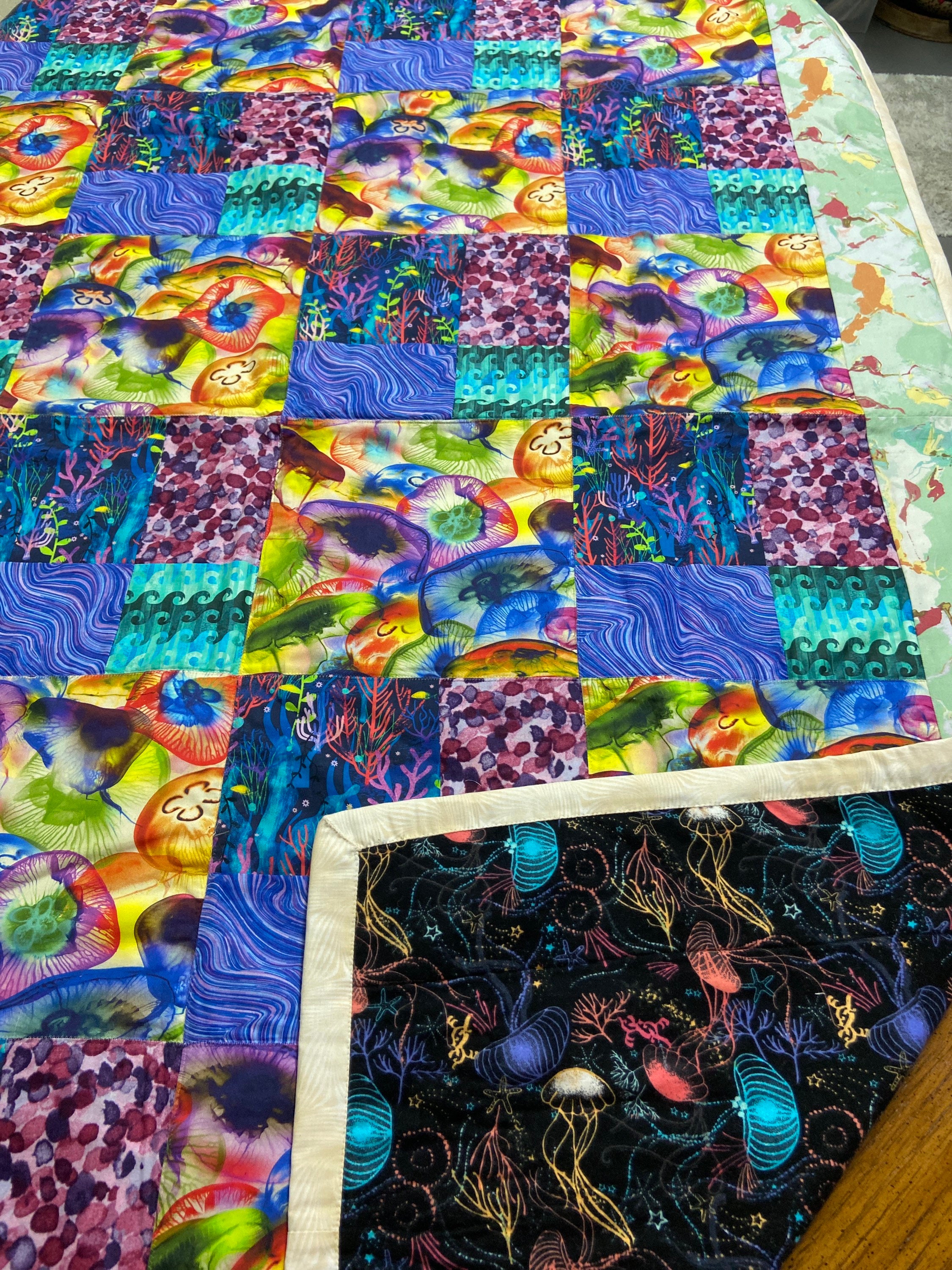 Under the sea jellyfish handmade quilt Etsy