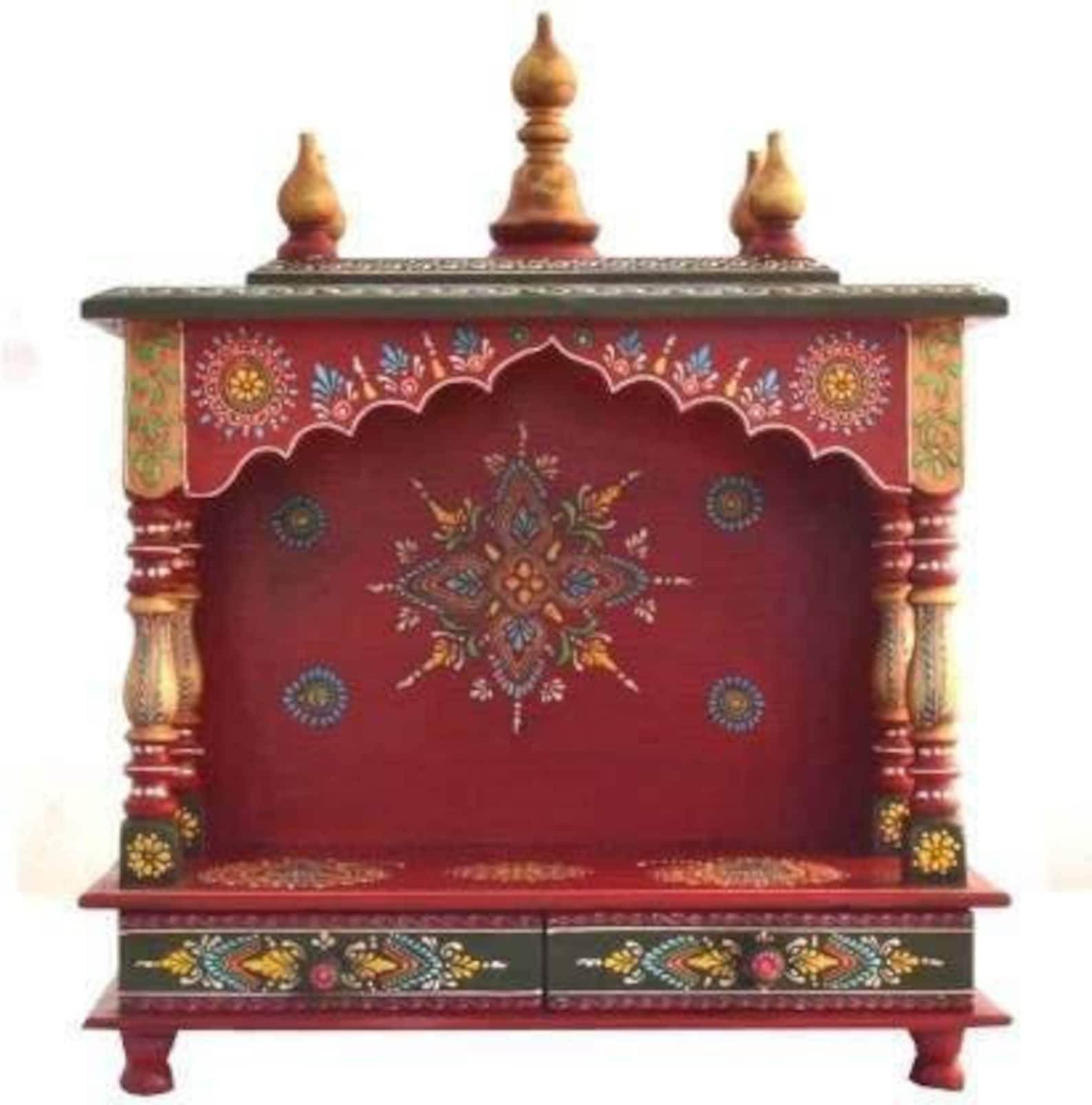 Wooden Pooja Mandir for Home Etsy
