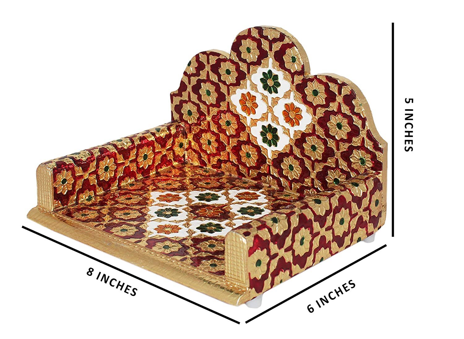 Buy 8 Wooden Meenakari Singhasan for God, Sinhasan for Pooja Mandir