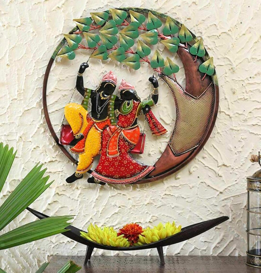 Metal Wall Art Wall Decor Radha Krishna Metal Wall Hanging Etsy